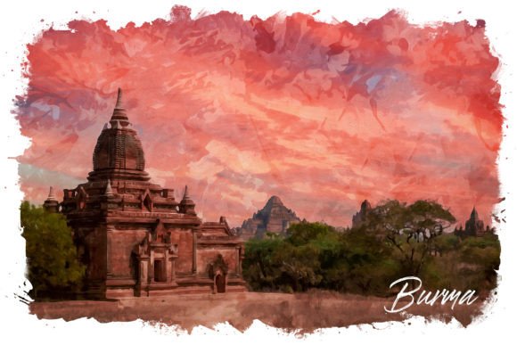 Burma Watercolor Poster: Illustrations for Client Work