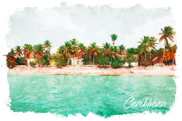 Caribbean Watercolor Poster: Illustrations for Branding