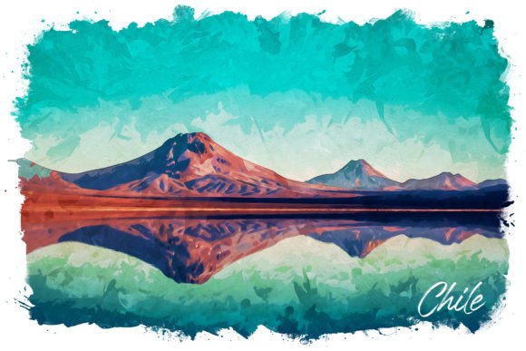 Chile Watercolor Poster: Illustrations for Digital Sales