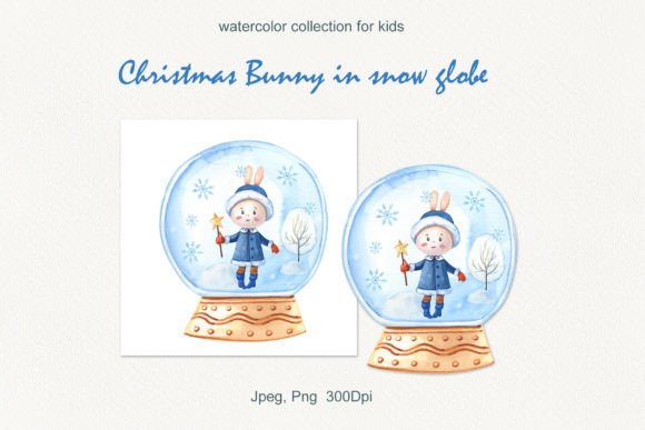 Christmas Bunny in Snow Globe Illustrations Review