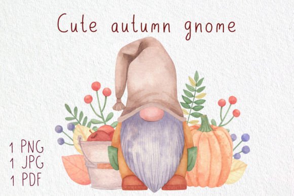 Cute Autumn Gnome Illustrations for Branding
