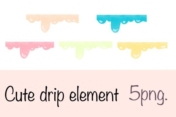 Cute Drip Watercolor Element for Illustrations