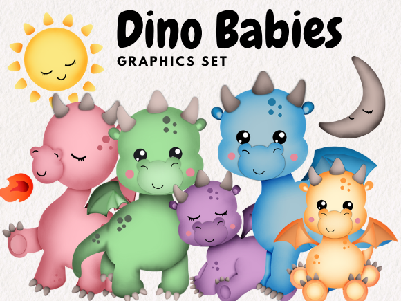 Dino Babies Illustrations: A Designer’s Asset Review