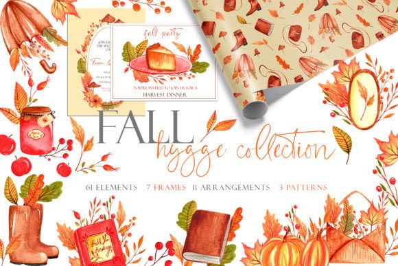 Fall Essentials Watercolor Collection: Illustrations for Crafters