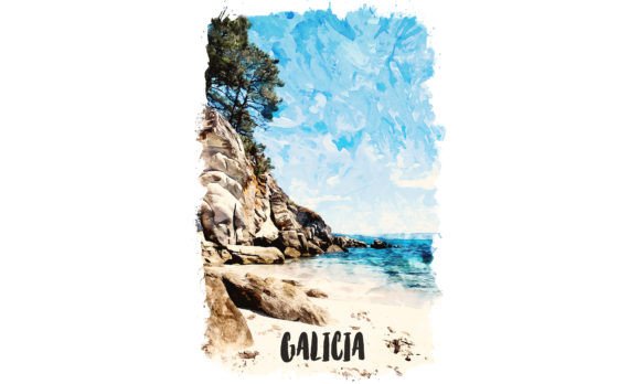 Galicia Europe Watercolor Poster Illustrations Review
