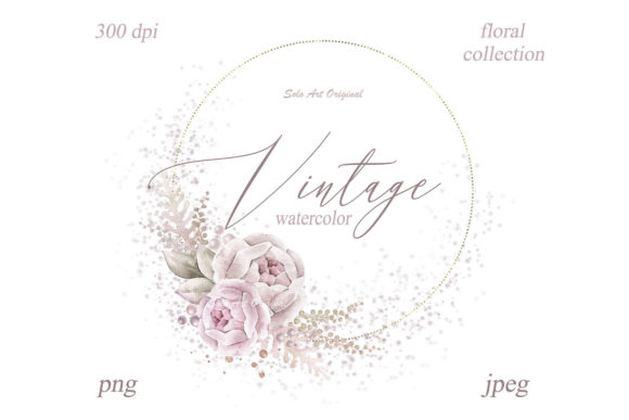 Pastel Rose Vintage Floral 2 Frames Illustrations Review