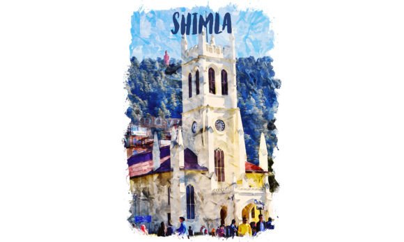 Shimla Asia Watercolor Illustrations for Local Branding