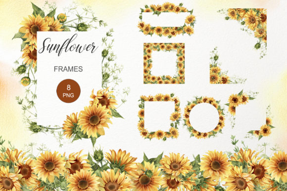 Sunflower Frame: Illustrations for Warm Branding