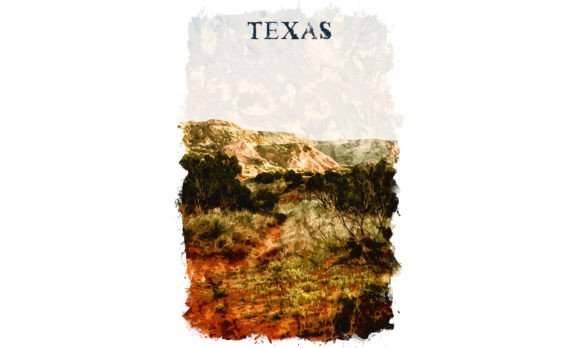 Texas USA Watercolor Poster: Illustrations for Crafters