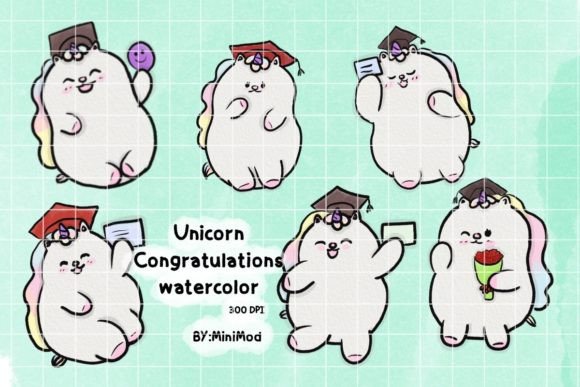 Unicorn Congratulations Watercolor: Illustrations for Clients