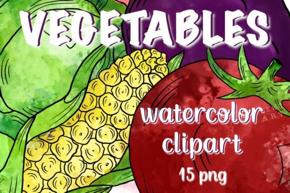 Vegetables Watercolor Clipart for Organic Illustrations