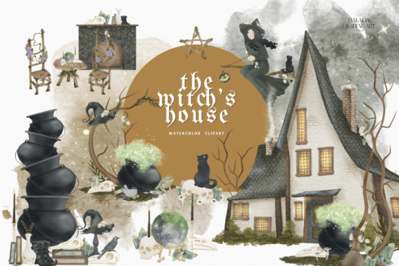 Watercolor Halloween Witch House Review