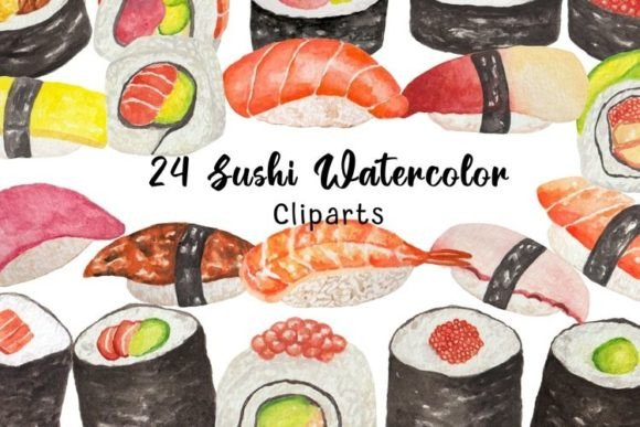 Watercolor Sushi Clipart PNG Illustrations Review